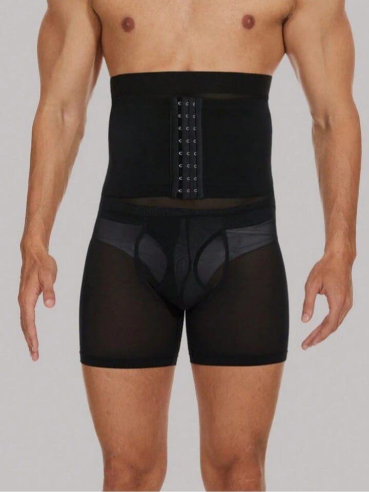 Men's High-Waist Compression Shapewear Shorts – Tummy Control Body Shaper Underwear